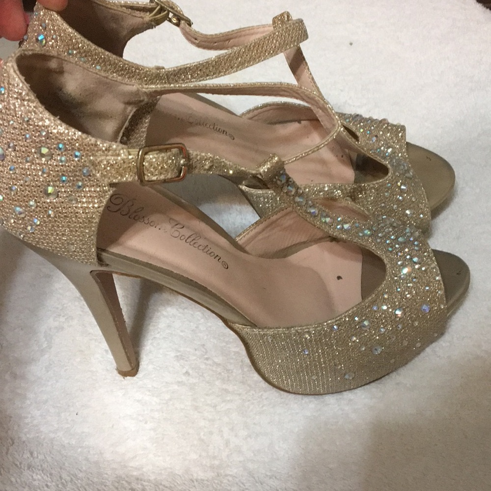 Champagne bling heels